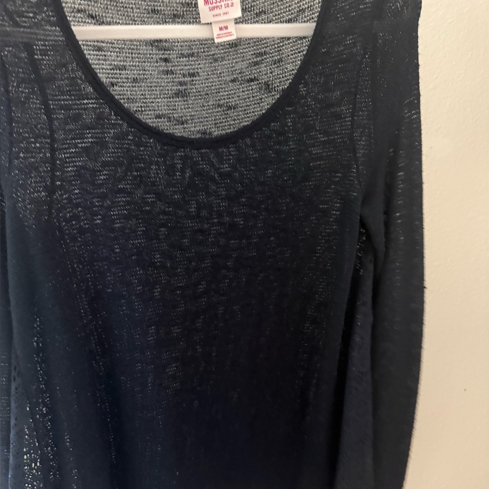 Mossimo Knit Black Sweater w/ Open Knit and Long Sleeves Size 4X
